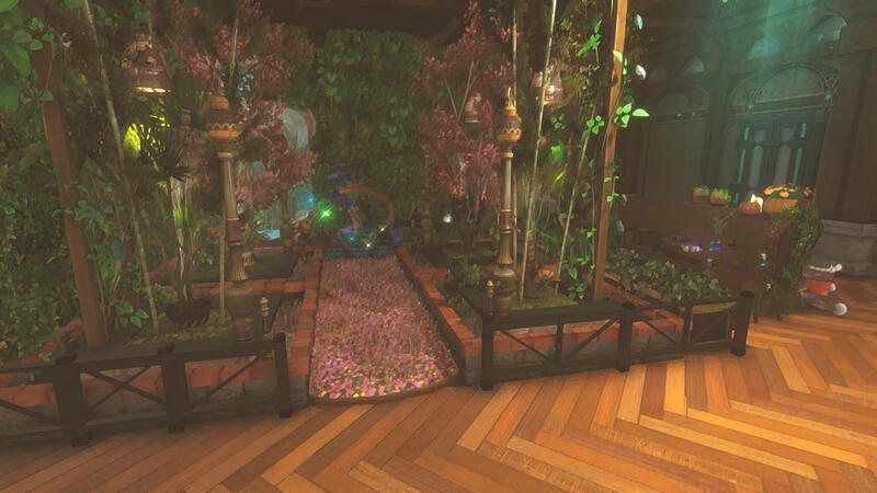 Azim's Arboretum is the indoor garden where food and vegetables are grown, featuring an indoor pond.